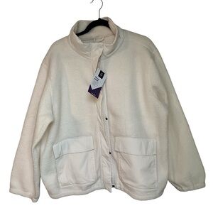 MEMBER’S MARK Full-Zip With Invisible Snaps Sherpa Jacket Delicate Ivory XXL